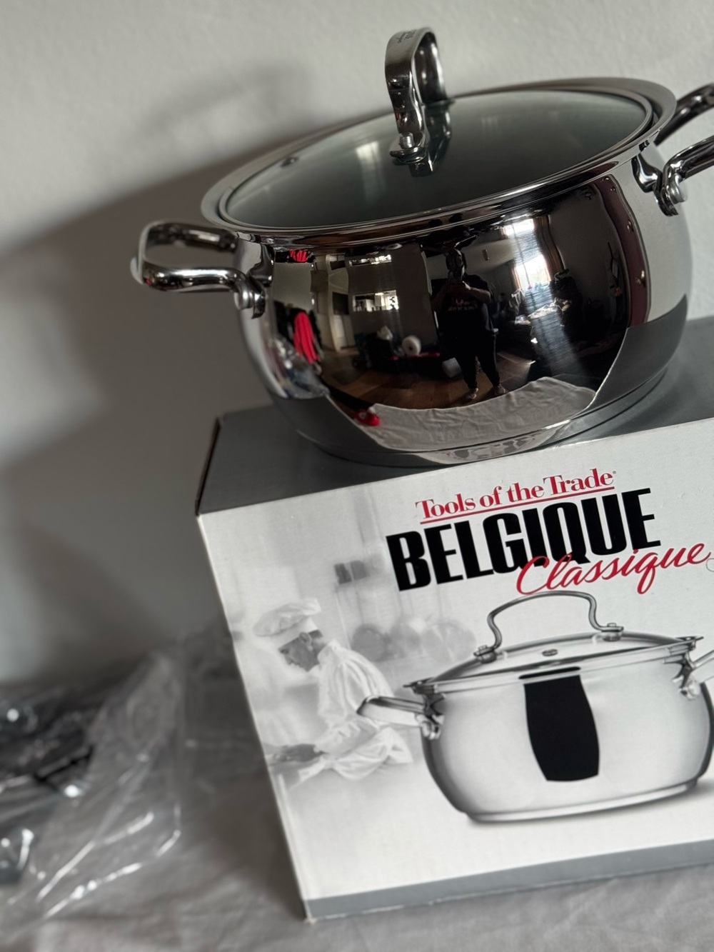Belgique Classique 3 Qt Soup Pot NEW Stainless Steel Glass Lid